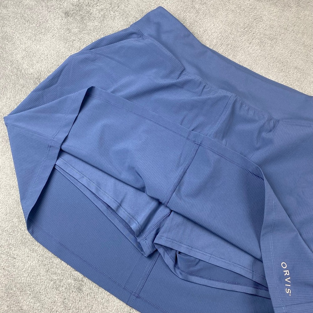 Orvis Women L Blue Active Performance Skort Stretch Pockets Hiking Golf‎ Travel
